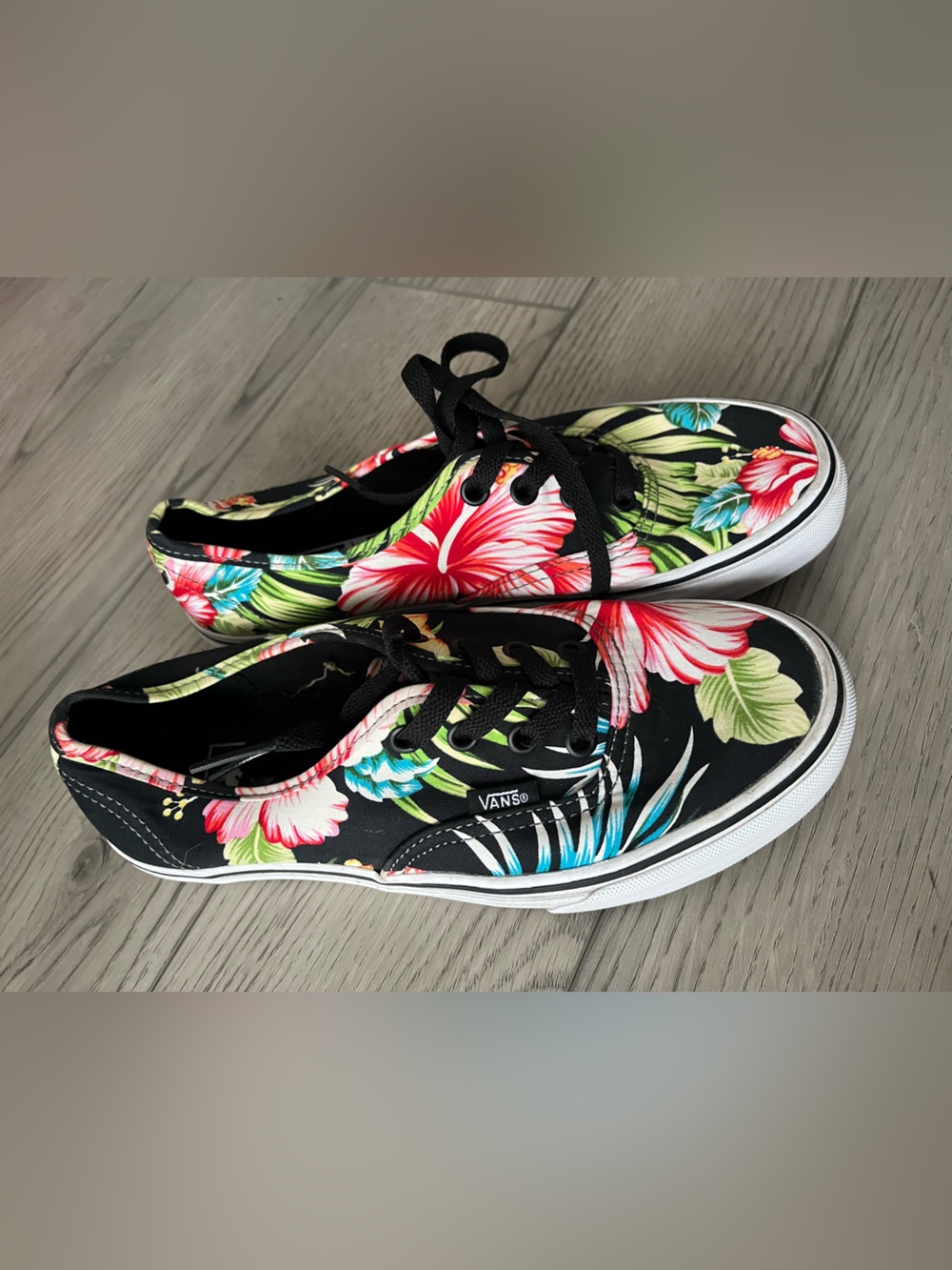Vans Black Floral Canvas Low-Top Sneakers